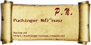 Puchinger Nónusz névjegykártya